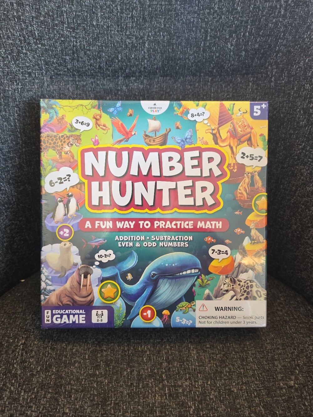 NIB Sealed Number Hunter Math Fuh Educational Game Ages 5+ Clever Fox Play